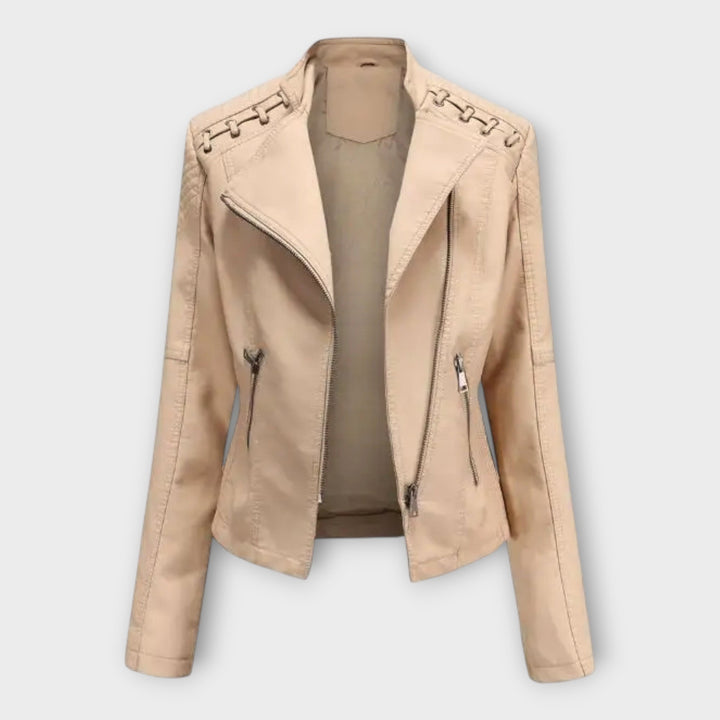 Emily & Isabella Brooks | Leather Jacket, Modern Fit, Elegant Design