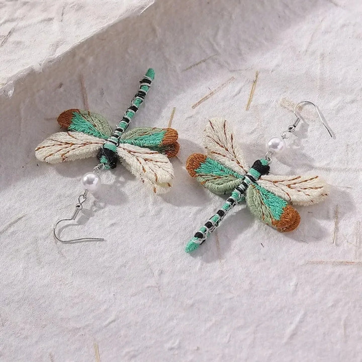Emily & Isabella Brooks | Embroidered Dragonfly Earrings