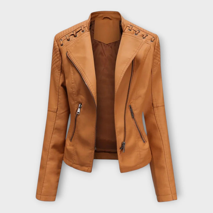 Emily & Isabella Brooks | Leather Jacket, Modern Fit, Elegant Design