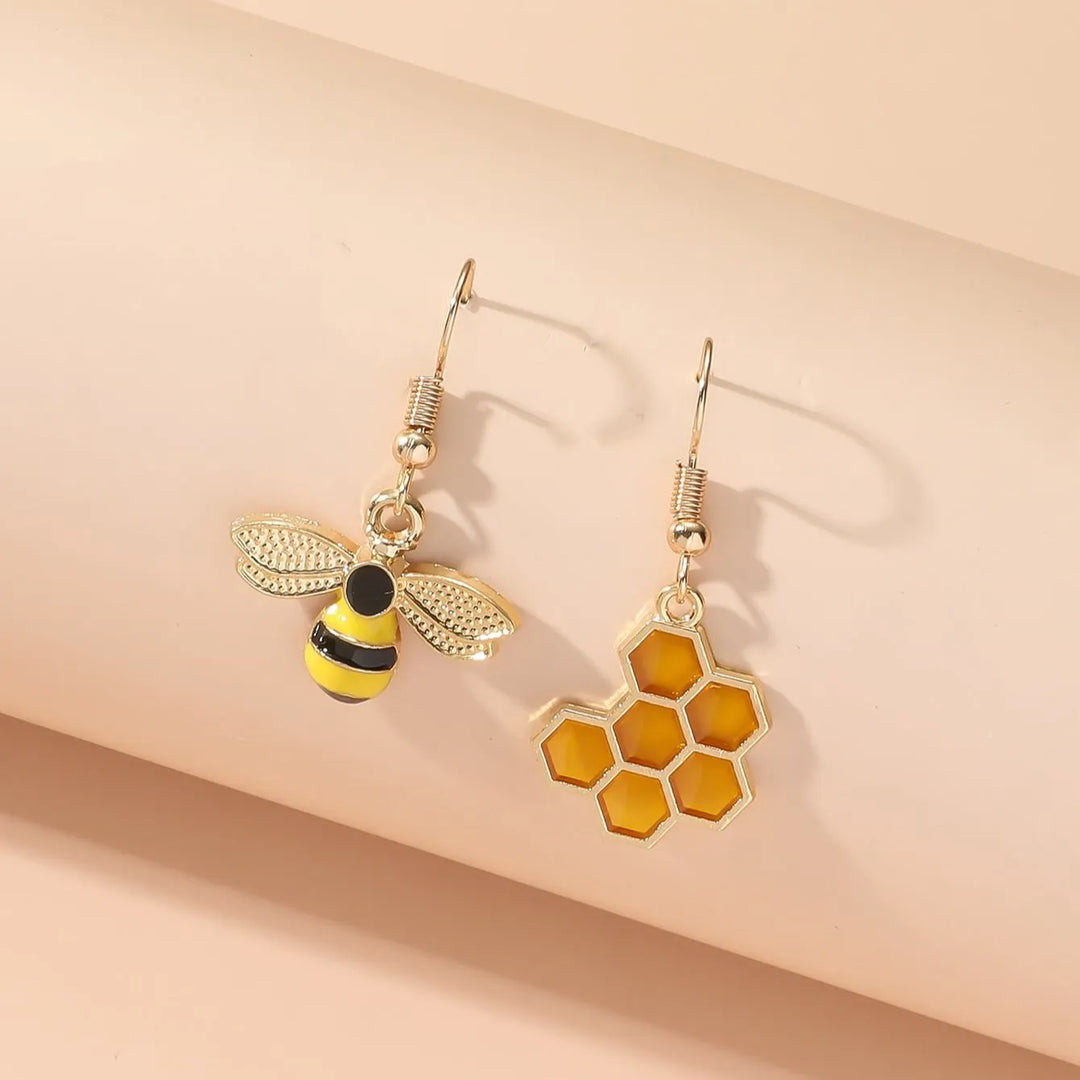Emily & Isabella Brooks | Gold Tone Honeycomb Drop Earrings