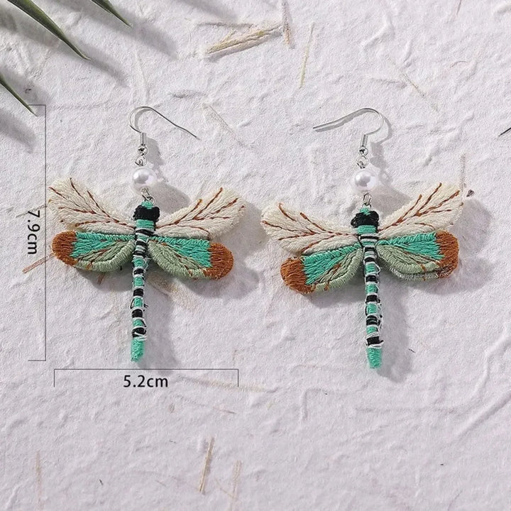 Emily & Isabella Brooks | Embroidered Dragonfly Earrings