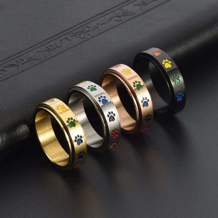 Emily & Isabella Brooks | Stress Reducing Ring – Stainless Steel with Rainbow Design