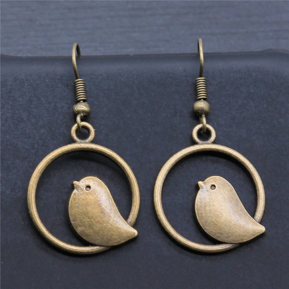 Emily & Isabella Brooks | Handmade Boho Bird Charm Drop Earrings