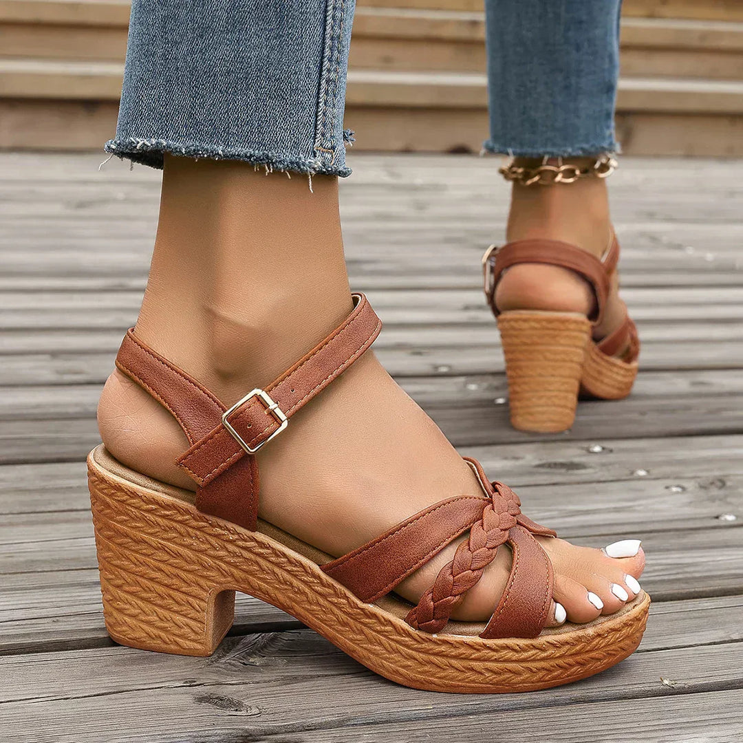 Emily & Isabella Brooks | Braided Strap Platform Sandals