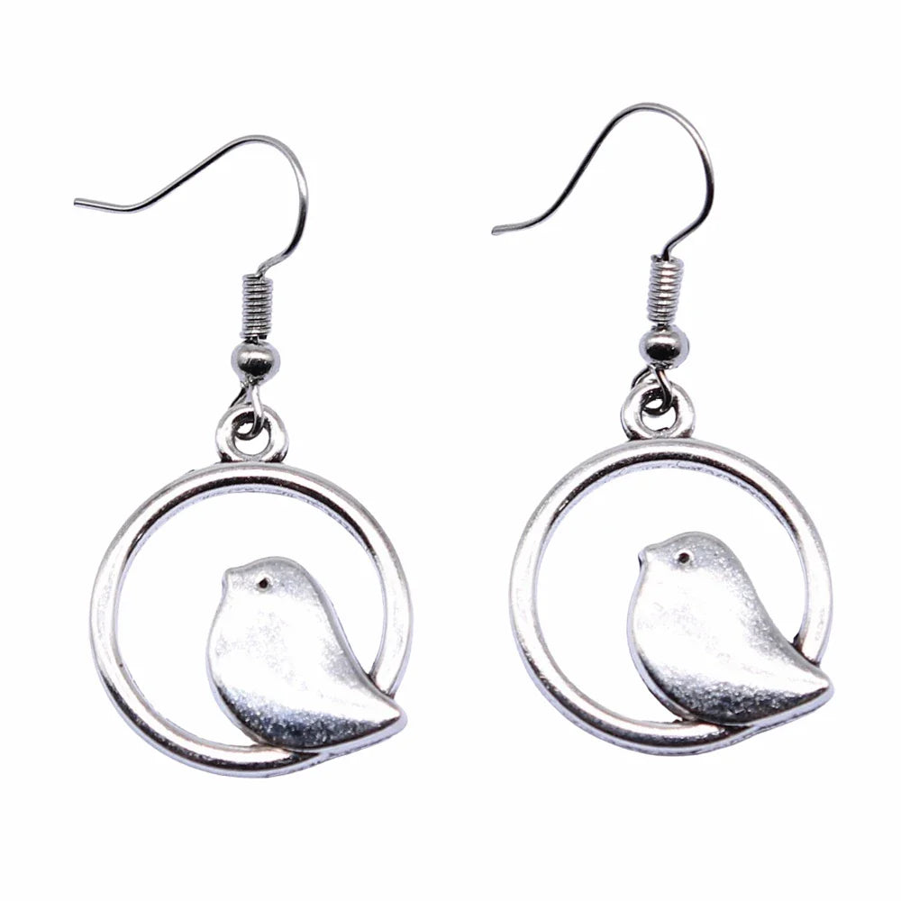Emily & Isabella Brooks | Handmade Boho Bird Charm Drop Earrings