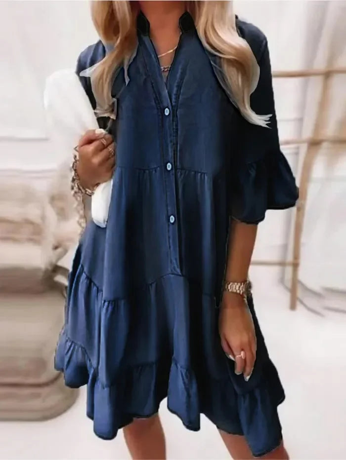 Emily & Isabella Brooks | Ruffle Denim Dress