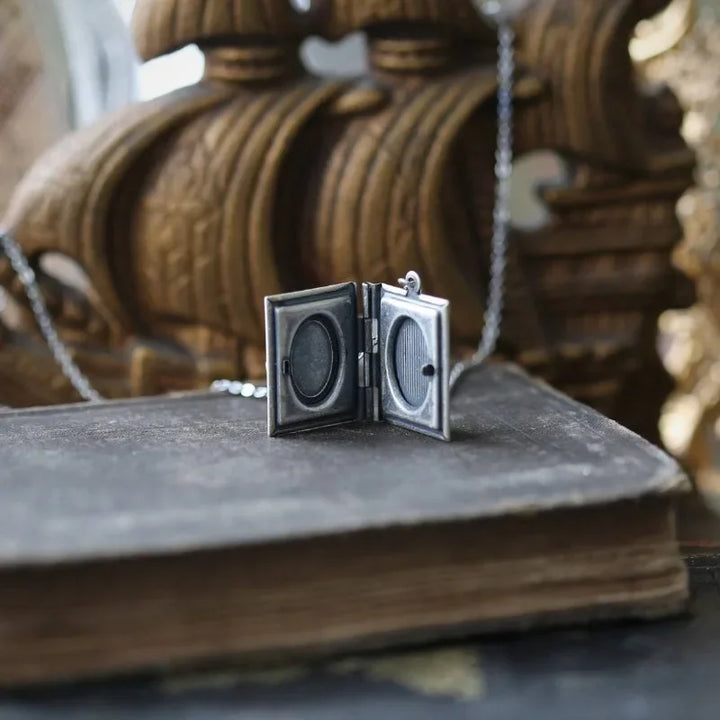 Emily & Isabella Brooks | Vintage Cat Book Pendant Necklace