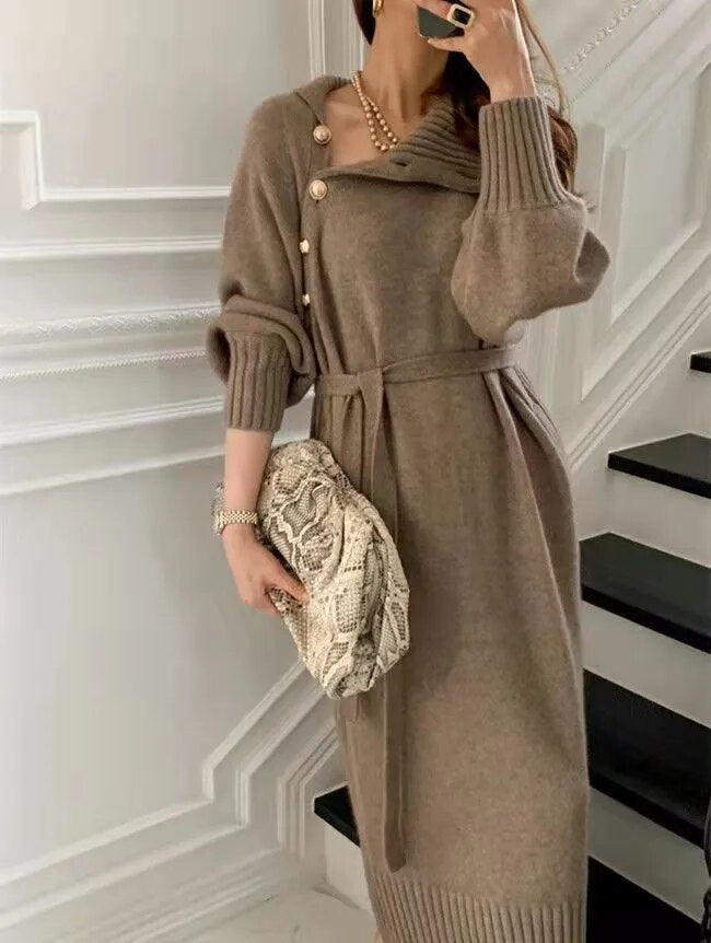 Emily & Isabella Brooks | Women's Sweater Dress, Winter, Batwing Sleeves