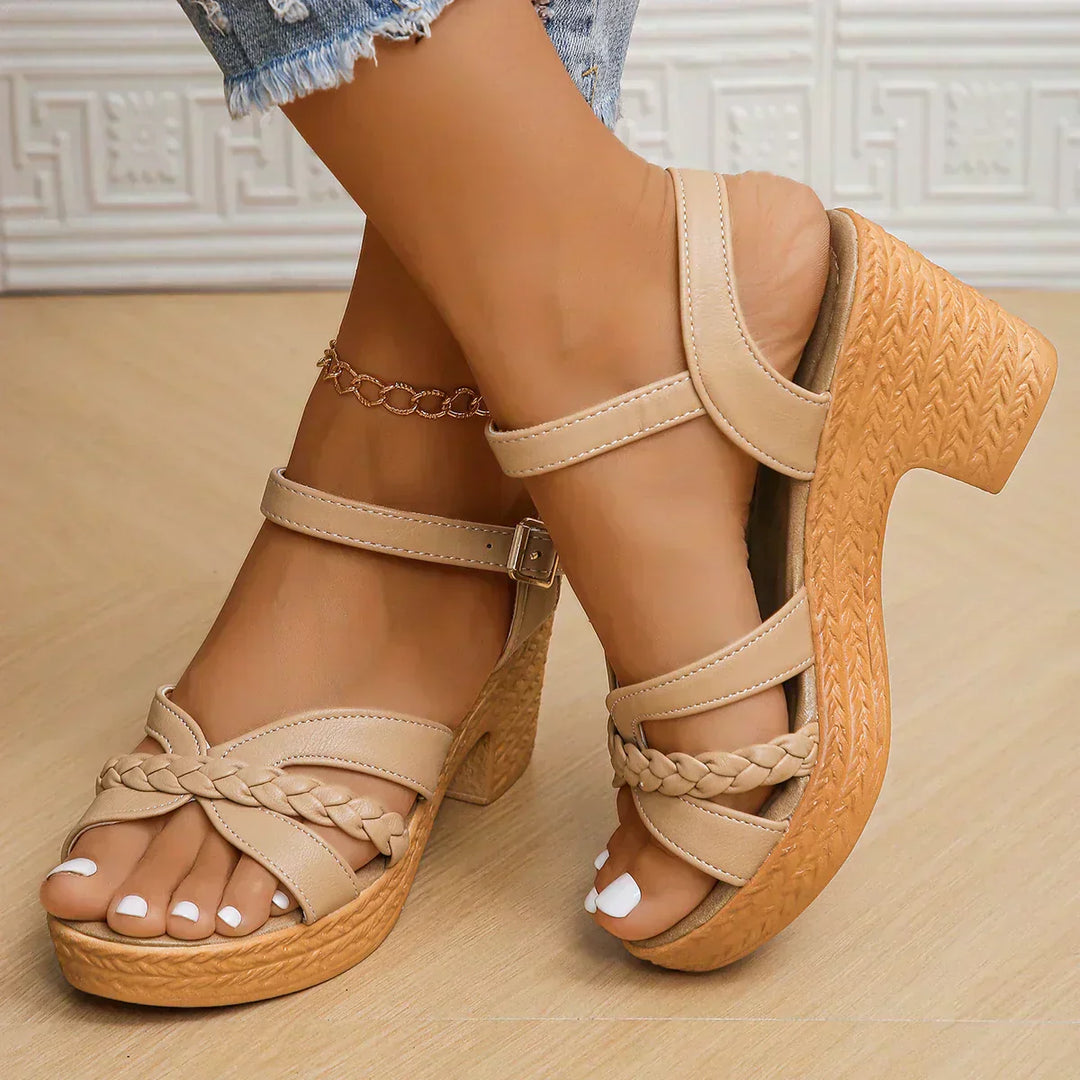 Emily & Isabella Brooks | Braided Strap Platform Sandals