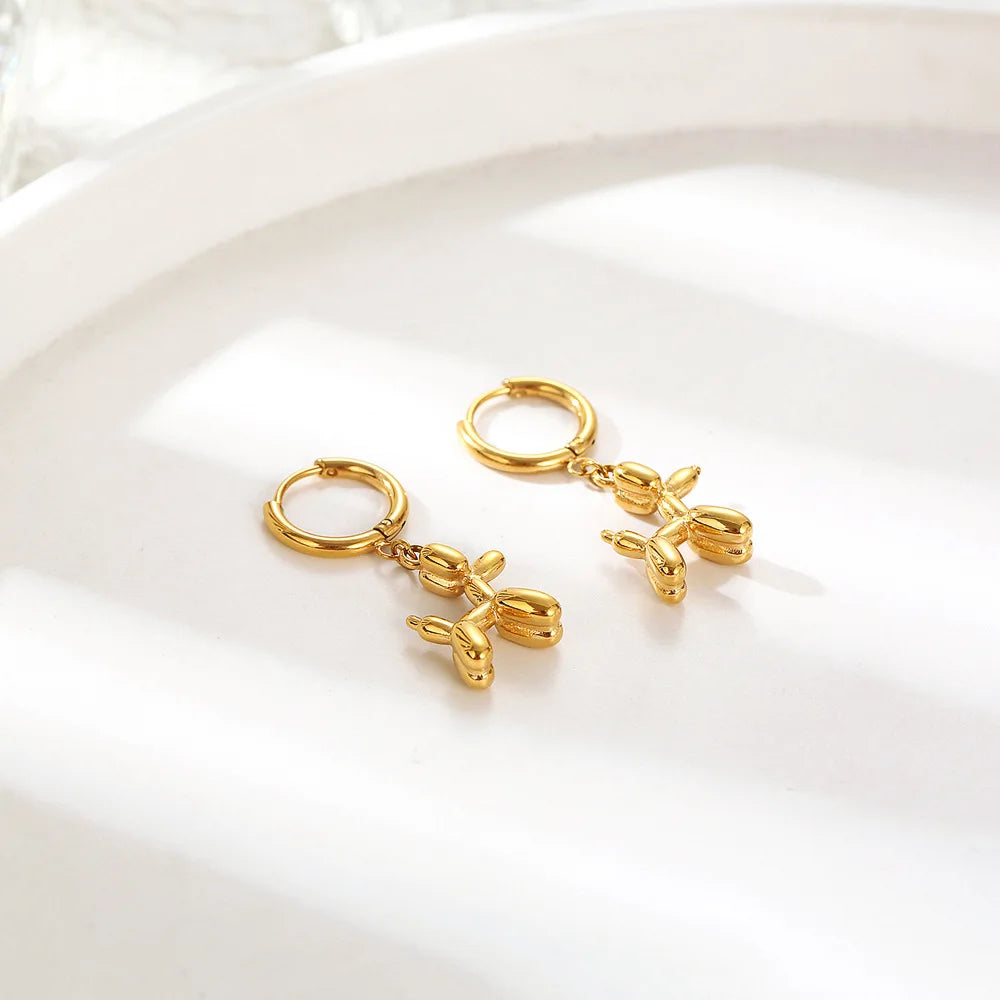 Emily & Isabella Brooks | Gold Huggie Earrings with Charm
