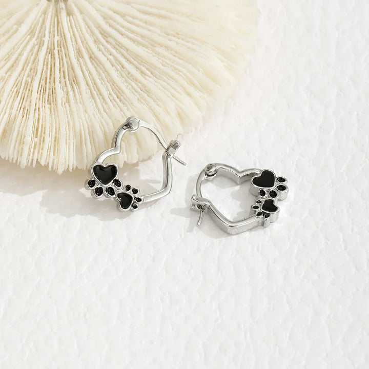 Emily & Isabella Brooks | Huggie Earrings with Black Enamel