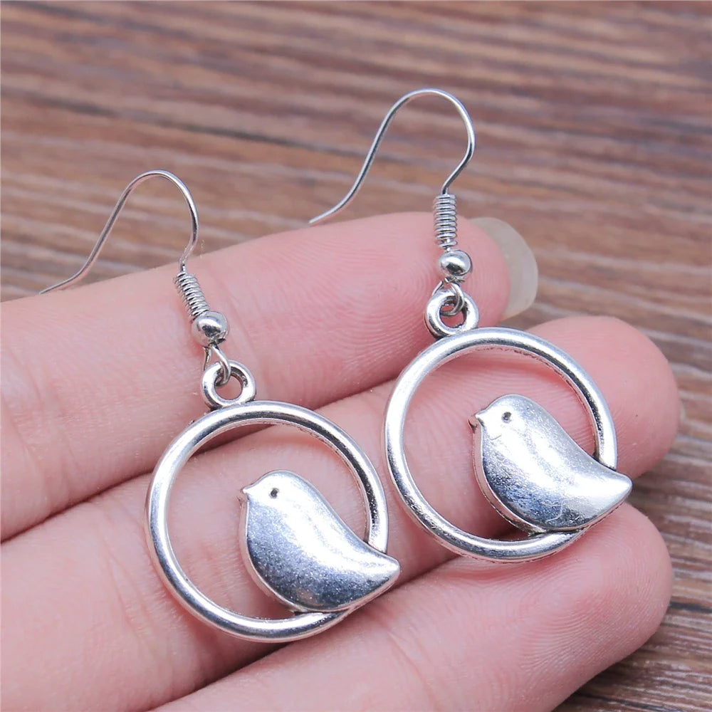 Emily & Isabella Brooks | Handmade Boho Bird Charm Drop Earrings