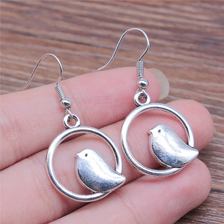 Emily & Isabella Brooks | Handmade Boho Bird Charm Drop Earrings