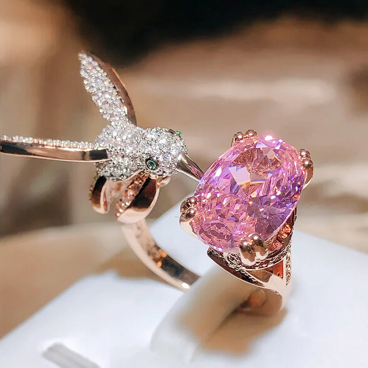 Emily & Isabella Brooks | Adjustable Gemstone Ring – Zircon, 14K Gold Plated