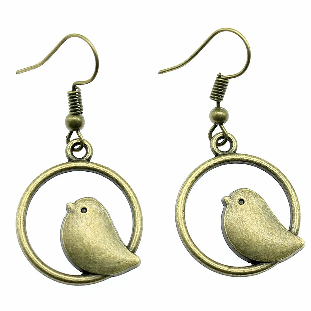 Emily & Isabella Brooks | Handmade Boho Bird Charm Drop Earrings