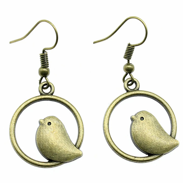 Emily & Isabella Brooks | Handmade Boho Bird Charm Drop Earrings