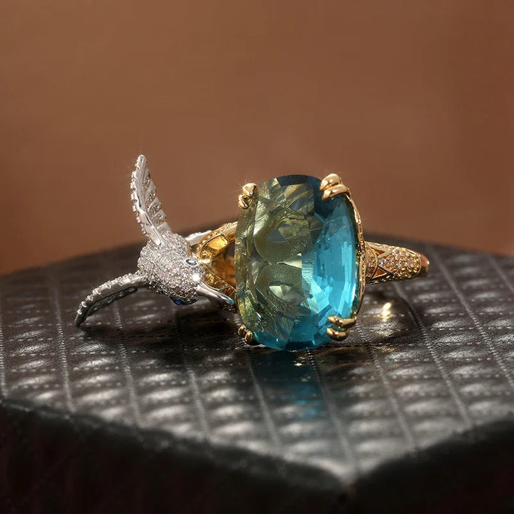 Emily & Isabella Brooks | Adjustable Hummingbird Ring – 14K Gold Plated