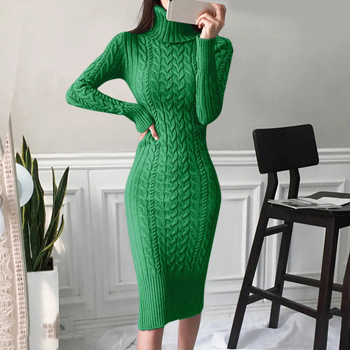 Emily & Isabella Brooks | Women's Winter Turtleneck Cable Knit Dress