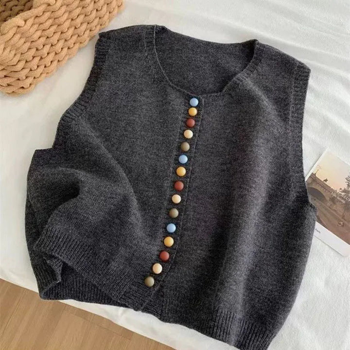 Emily & Isabella Brooks | Color-Button Knit Vest