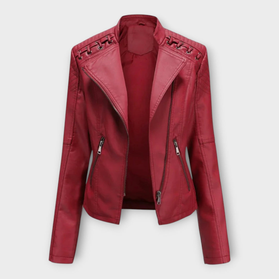 Emily & Isabella Brooks | Leather Jacket, Modern Fit, Elegant Design