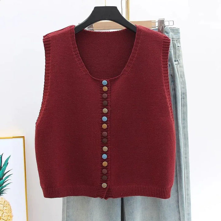 Emily & Isabella Brooks | Color-Button Knit Vest