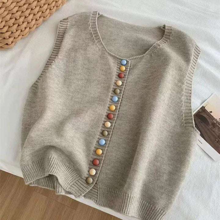 Emily & Isabella Brooks | Color-Button Knit Vest