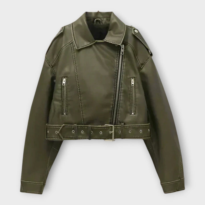 Emily & Isabella Brooks | Short Leather Jacket with Belt