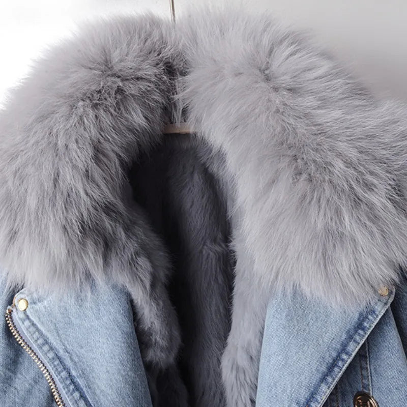 Emily & Isabella Brooks | Fox Fur Denim Jacket