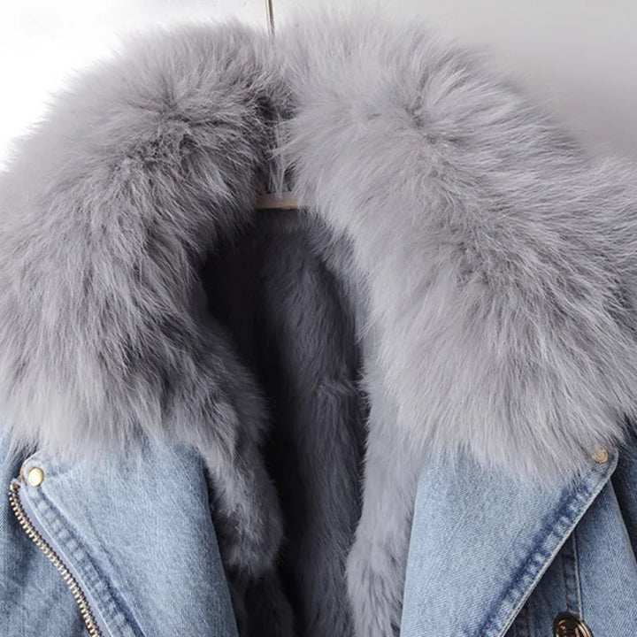 Emily & Isabella Brooks | Fox Fur Denim Jacket