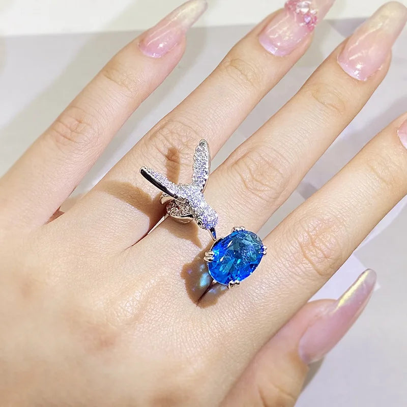 Emily & Isabella Brooks | Adjustable Gemstone Ring – Zircon, 14K Gold Plated