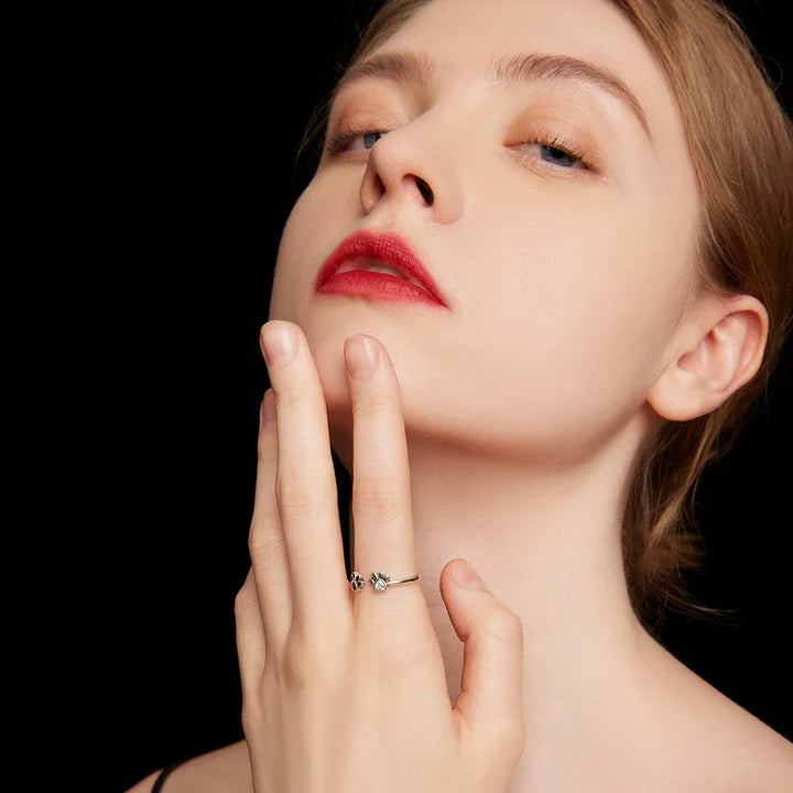 Emily & Isabella Brooks | Adjustable 925 Sterling Silver Ring with Zirconia and Enamel