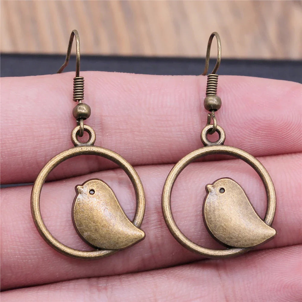 Emily & Isabella Brooks | Handmade Boho Bird Charm Drop Earrings