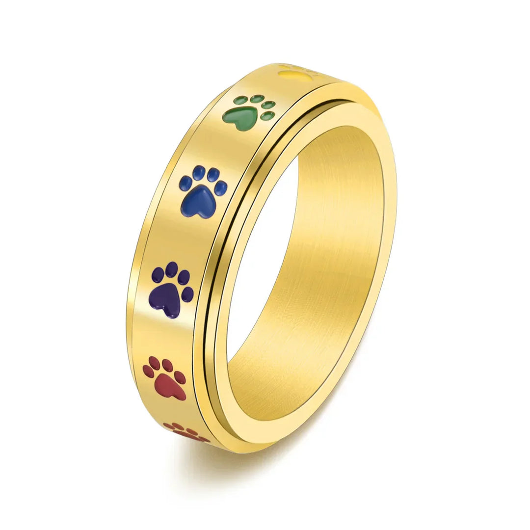 Emily & Isabella Brooks | Stress Reducing Ring – Stainless Steel with Rainbow Design