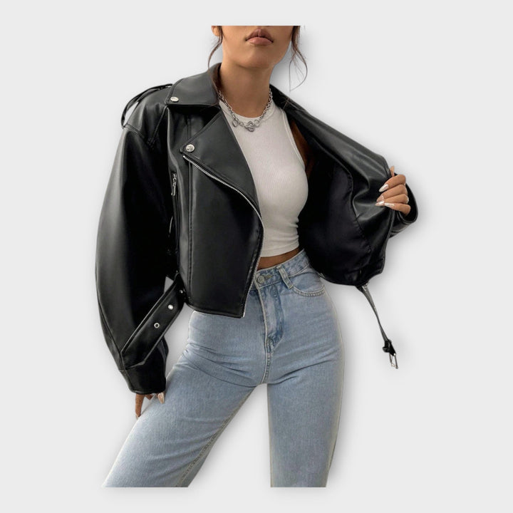 Emily & Isabella Brooks | Short Leather Jacket with Belt