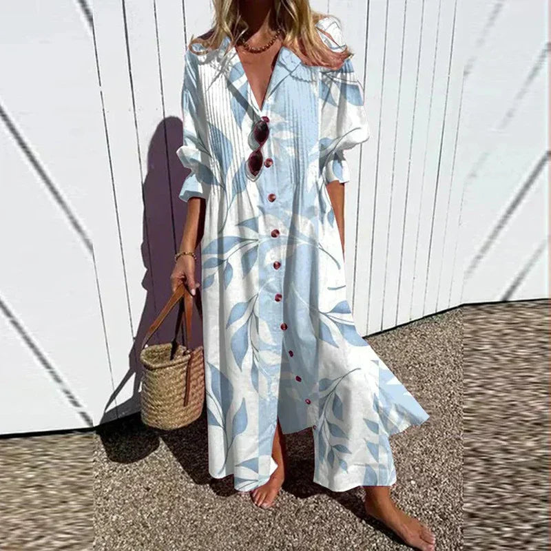 Emily & Isabella Brooks | Boho Maxi Dress with V Neck