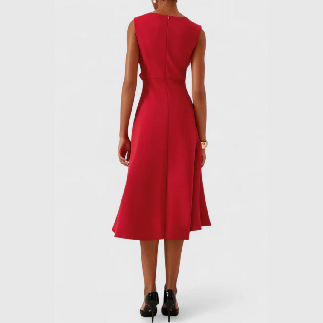 Emily & Isabella Brooks | Draped Asymmetric Midi Dress