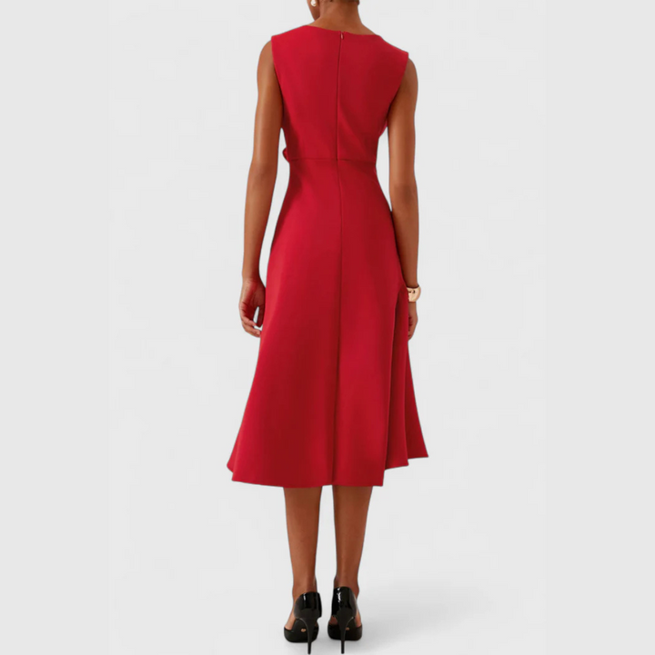 Emily & Isabella Brooks | Draped Asymmetric Midi Dress