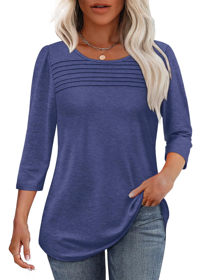 Emily & Isabella Brooks | Pleated 3/4 Sleeve Top