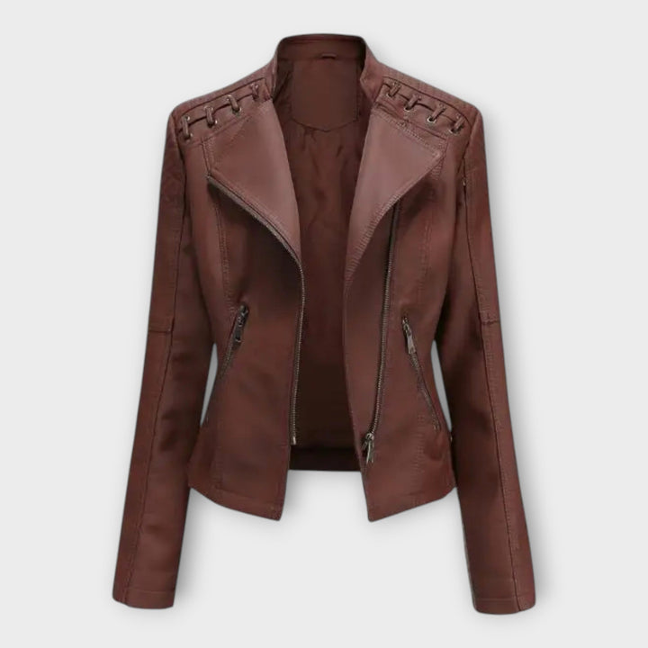 Emily & Isabella Brooks | Leather Jacket, Modern Fit, Elegant Design