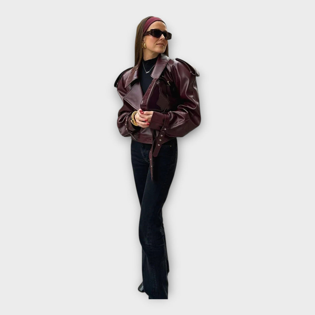 Emily & Isabella Brooks | Leather Jacket with Belt