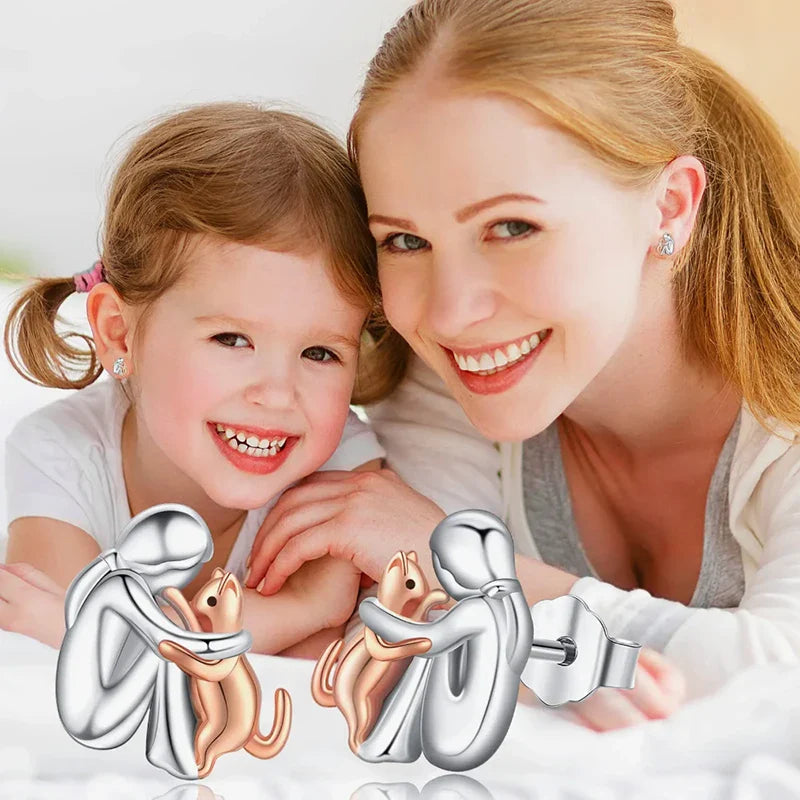 Emily & Isabella Brooks | Two-Tone Cat Hug Earrings