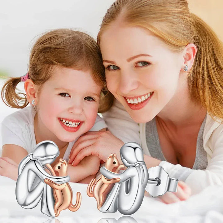 Emily & Isabella Brooks | Two-Tone Cat Hug Earrings