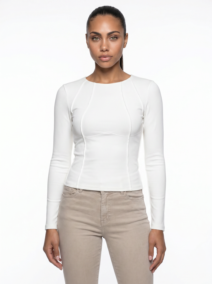 Emily & Isabella Brooks | Long Sleeve Top with Piping