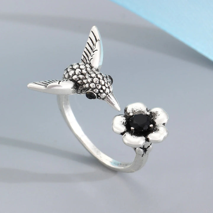 Emily & Isabella Brooks | Adjustable Open Bird Ring in Silver