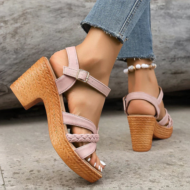 Emily & Isabella Brooks | Braided Strap Platform Sandals