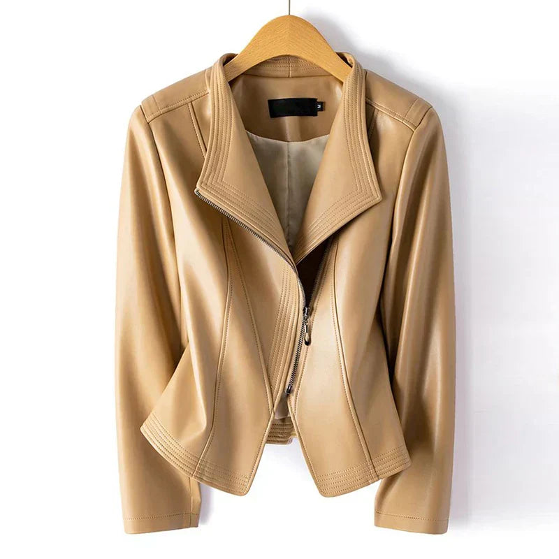 Emily & Isabella Brooks | Sheepskin Leather Motorcycle Jacket
