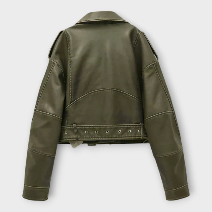 Emily & Isabella Brooks | Short Leather Jacket with Belt