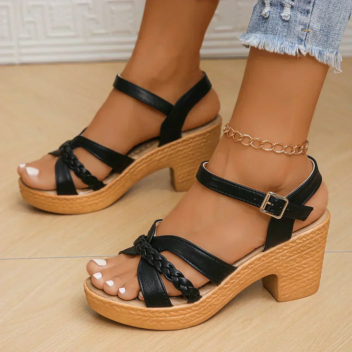 Emily & Isabella Brooks | Braided Strap Platform Sandals