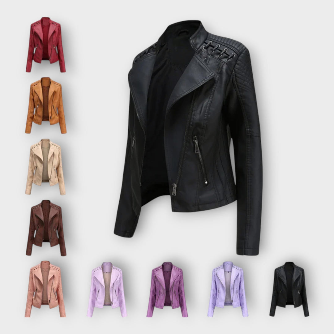 Emily & Isabella Brooks | Leather Jacket, Modern Fit, Elegant Design