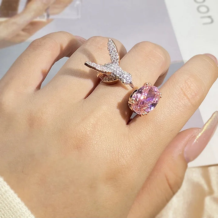Emily & Isabella Brooks | Adjustable Gemstone Ring – Zircon, 14K Gold Plated